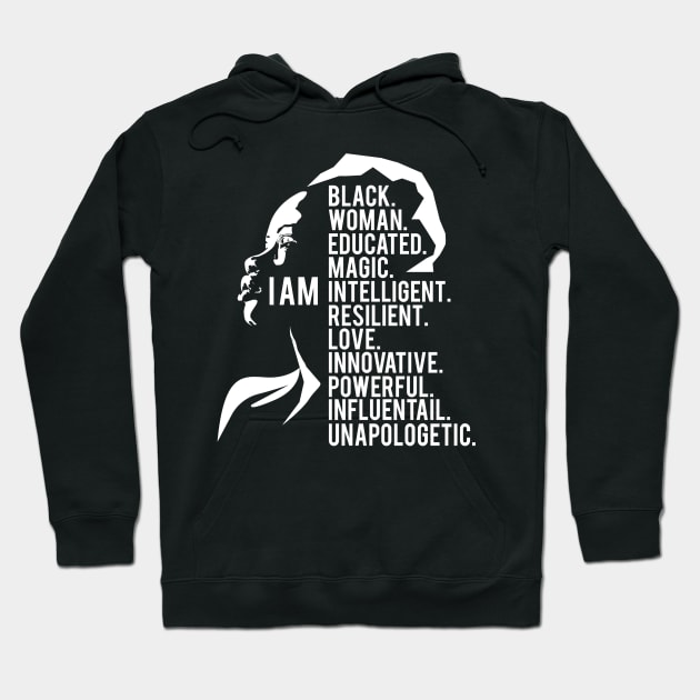 I am a powerful black Woman, black Woman, Black Girl Magic Hoodie by UrbanLifeApparel